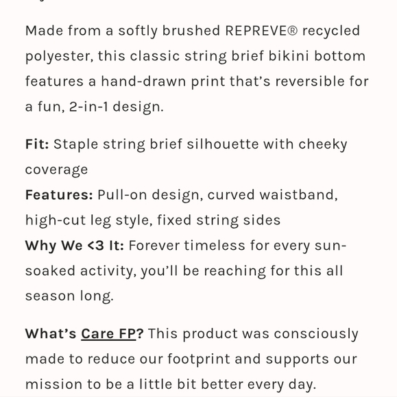 Zulu & Zephyr Black and Bone Reversible  String Brief Bikini Bottom - Picture 15 of 15